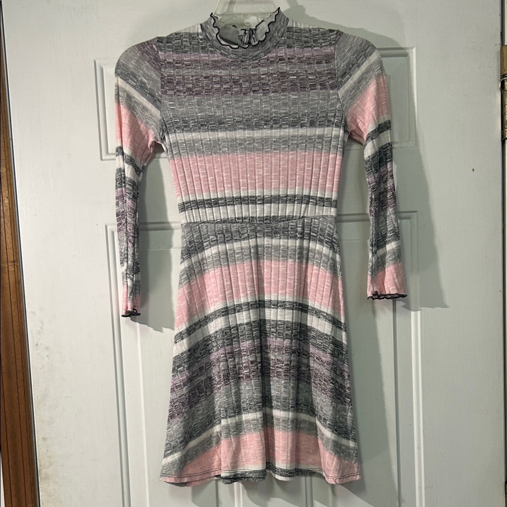 Art Class Striped Pink and Gray Women's Dress